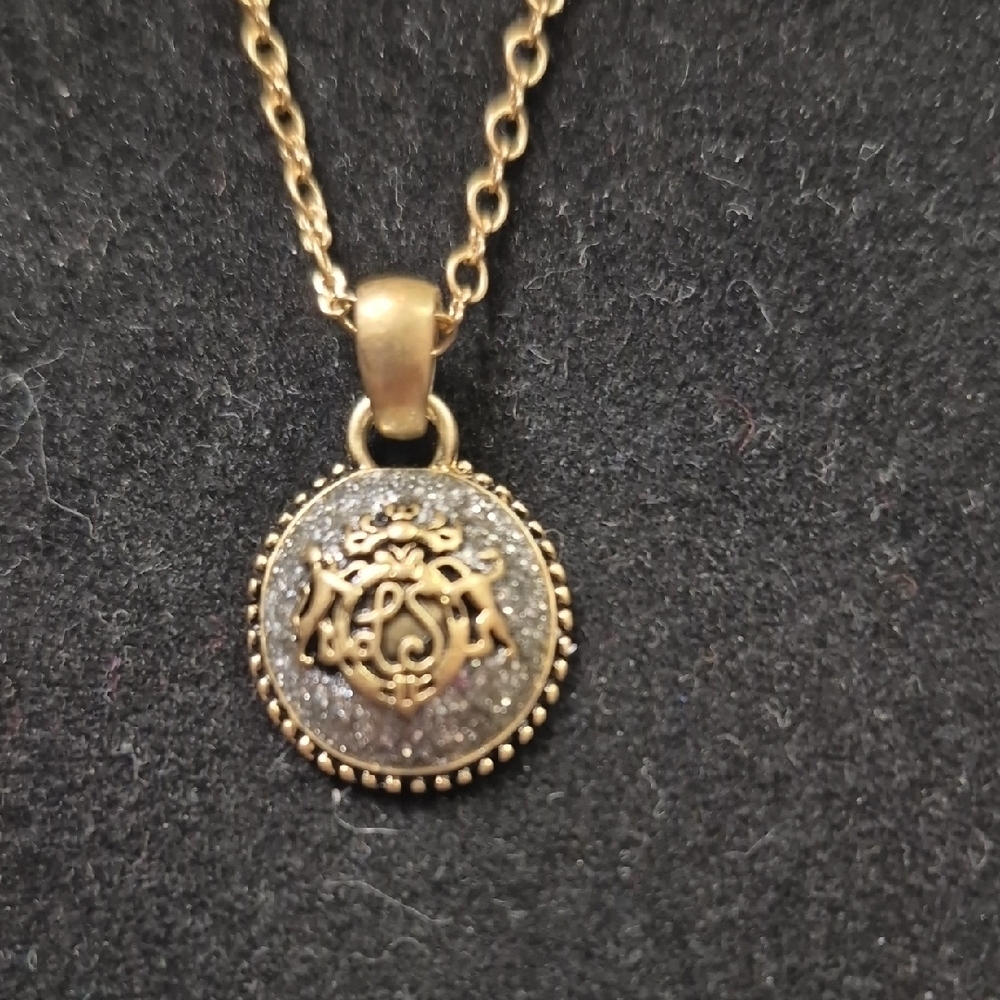 Lia Sophia Shimmery Gold Medallion Necklace (J43)